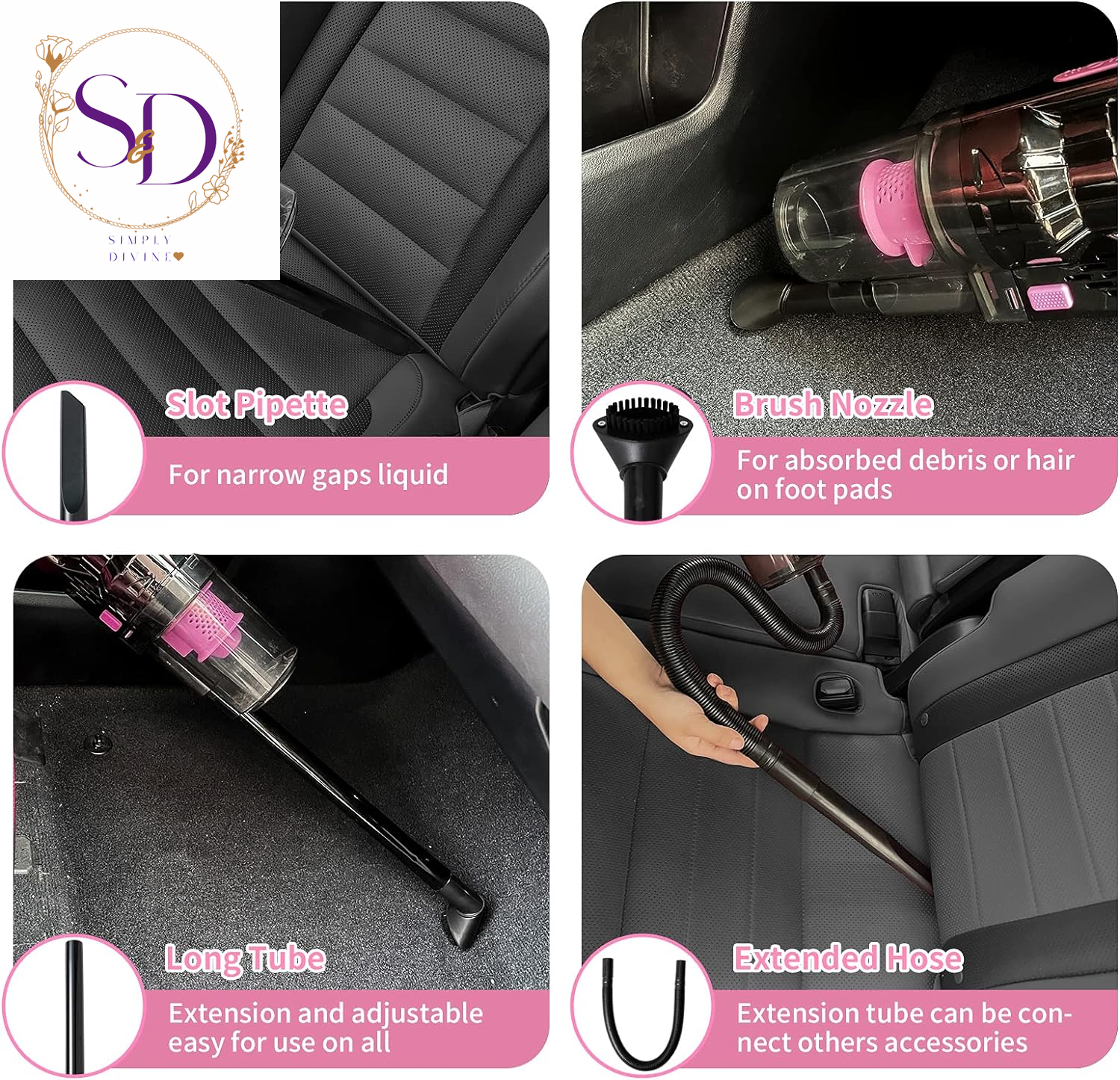 14PCS Car Cleaning Detailing Kit Interior Cleaner with High Power Car Vacuum and 56PCS Roadside Emergency Car Safety Kit