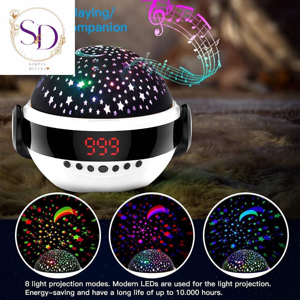 Baby Night Lights Star Projector for Kids Room White Noise Nursery Sound Machine Sleep Soother Bedside Lamp 6 Natural Sounds 6 Lullabies Music Remote Timer