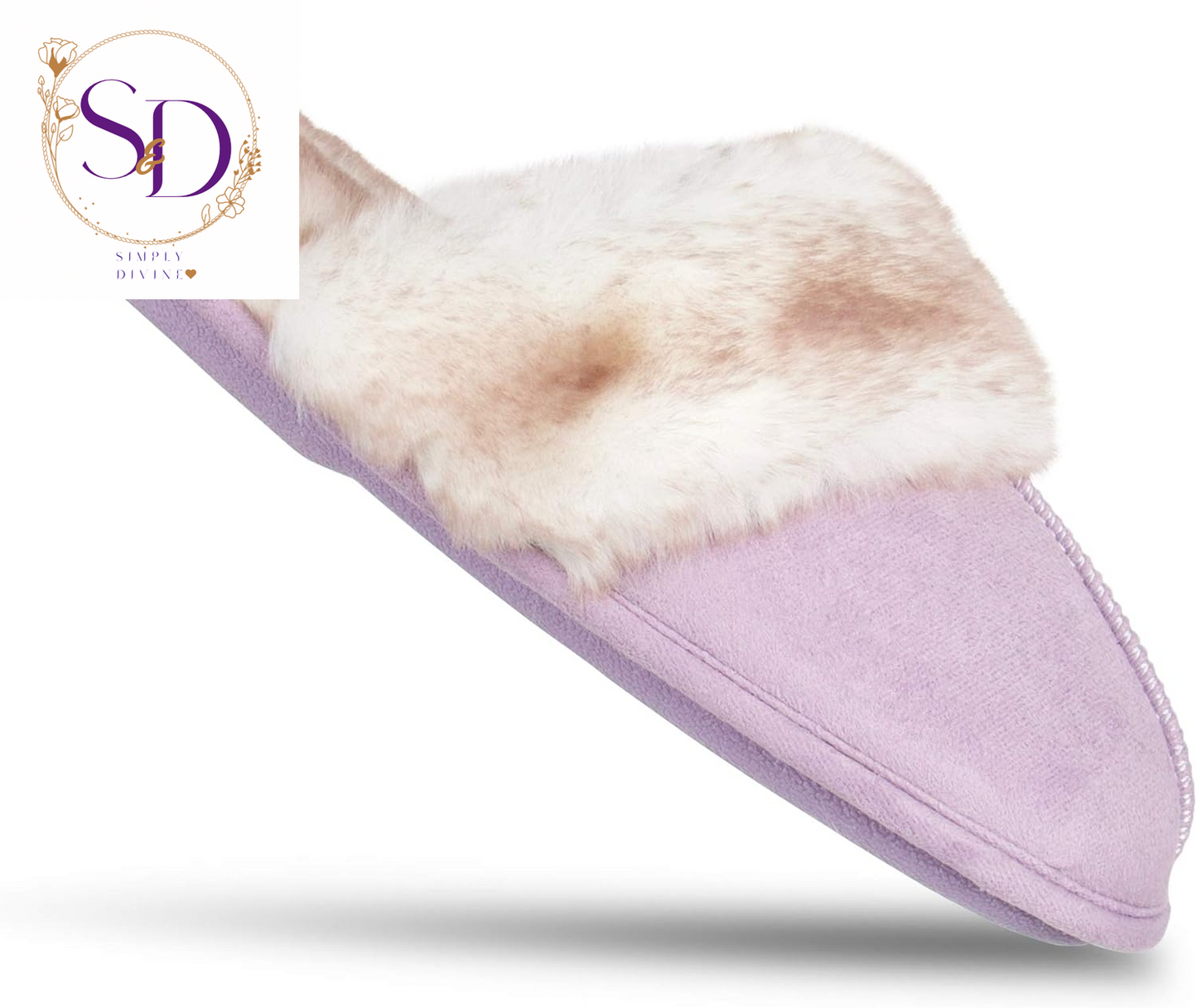 Jessica Simpson Women's Faux Fur Memory Foam House Slippers with Anti-Skid Sole