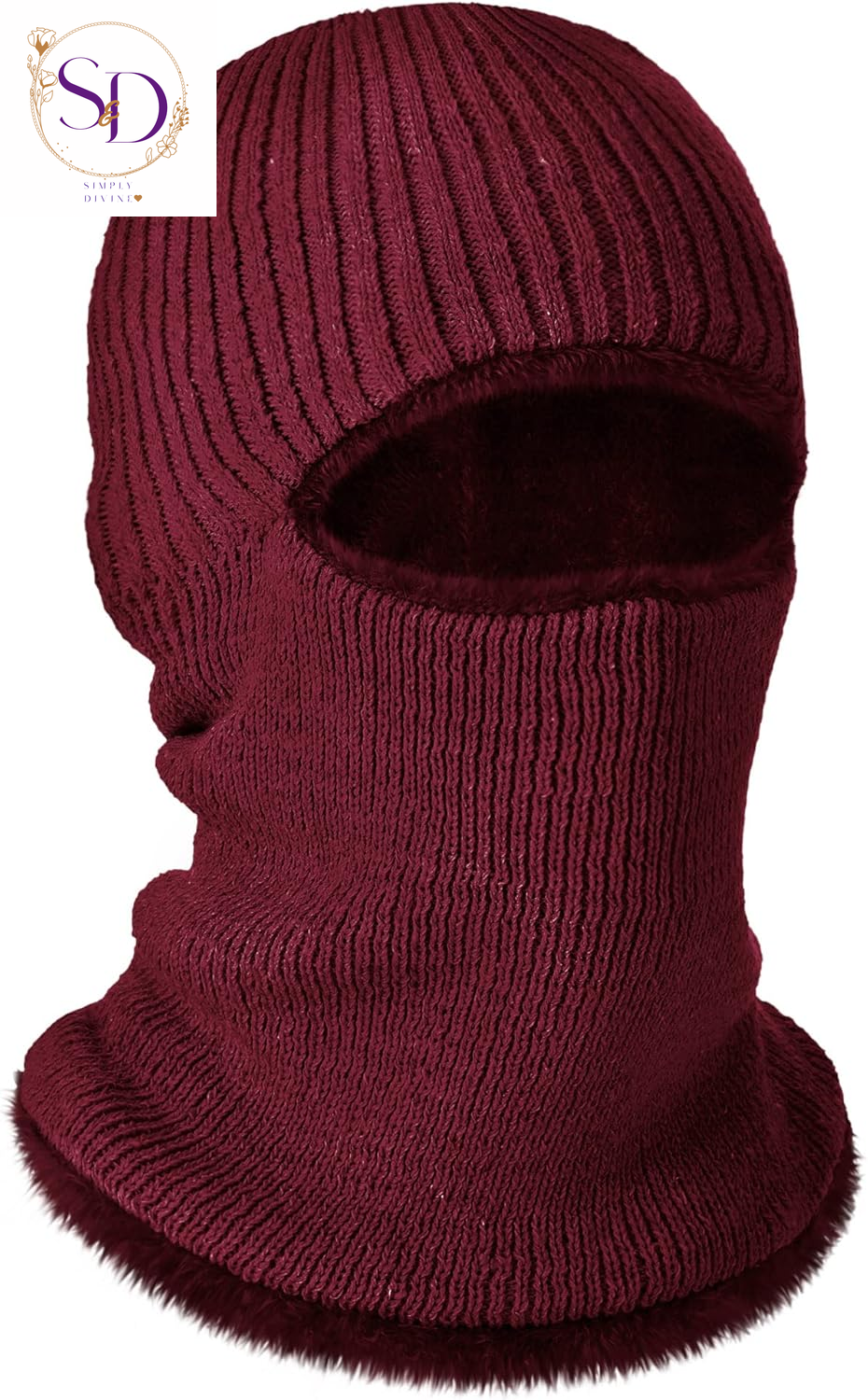 Blulu Knitted Full Face Ski Mask for Men and Women - 1-Hole Balaclava for Cold Weather