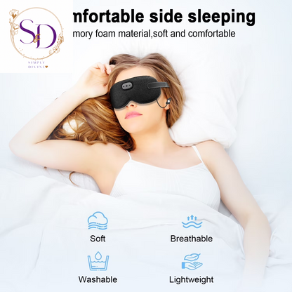 Experience Ultimate Comfort: Adjustable 3D Bluetooth Sleep Mask with HD Stereo Headphones for Peaceful Sleep Anywhere