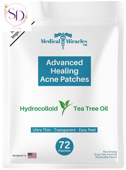 Medical Miracles Maximum Strength Hydrocolloid Acne Remover Sticker Dots(Pack of 72) Face Healing Dot Treatment May Aid in Absorbing Zits, Pimples, Cystic Spots, Blemish Tea Tree Therapy All Skintypes