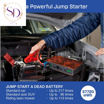 HALO Bolt Portable Car Jump Starter 57720 MWH Car Battery Jump Starter with 2 USB Ports to Charge Devices, Portable Car Charger - Silver, 123236