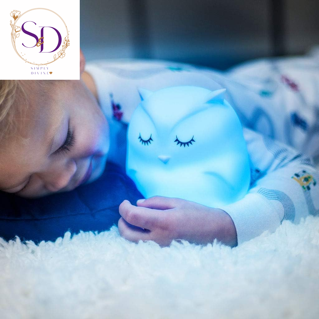Lumipets Remote Control Silicone Night Light for Kids - Owl Design with 9 Soft Colors & Sleep Timer - Rechargeable, Battery-Operated Lamp for Bedroom | Baby Nursery, Toddler, Girls, Boys