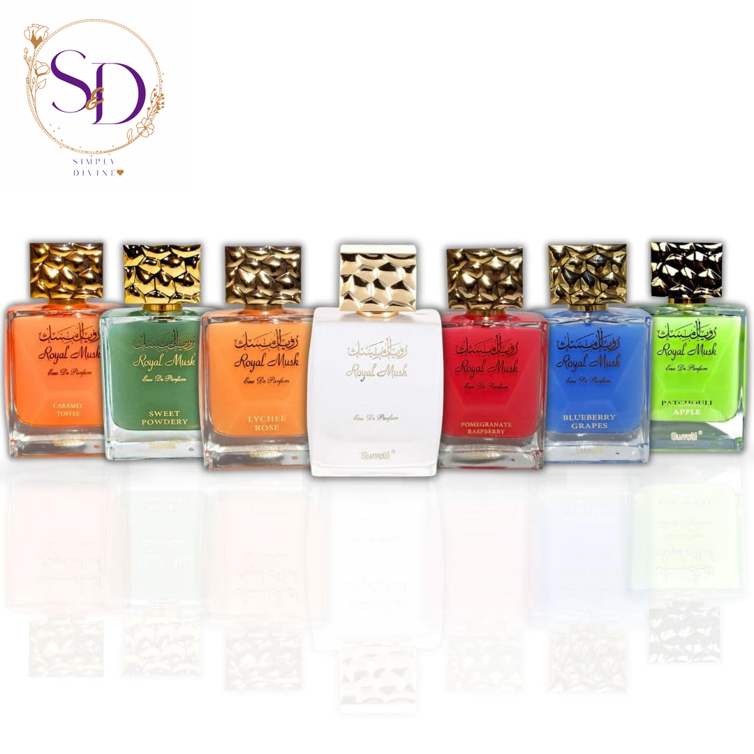 Surrati Royal Musk Collection - Set of 7 EDP Sprays 100ML (3.4 OZ) with Long-Lasting and Exquisite Fragrances