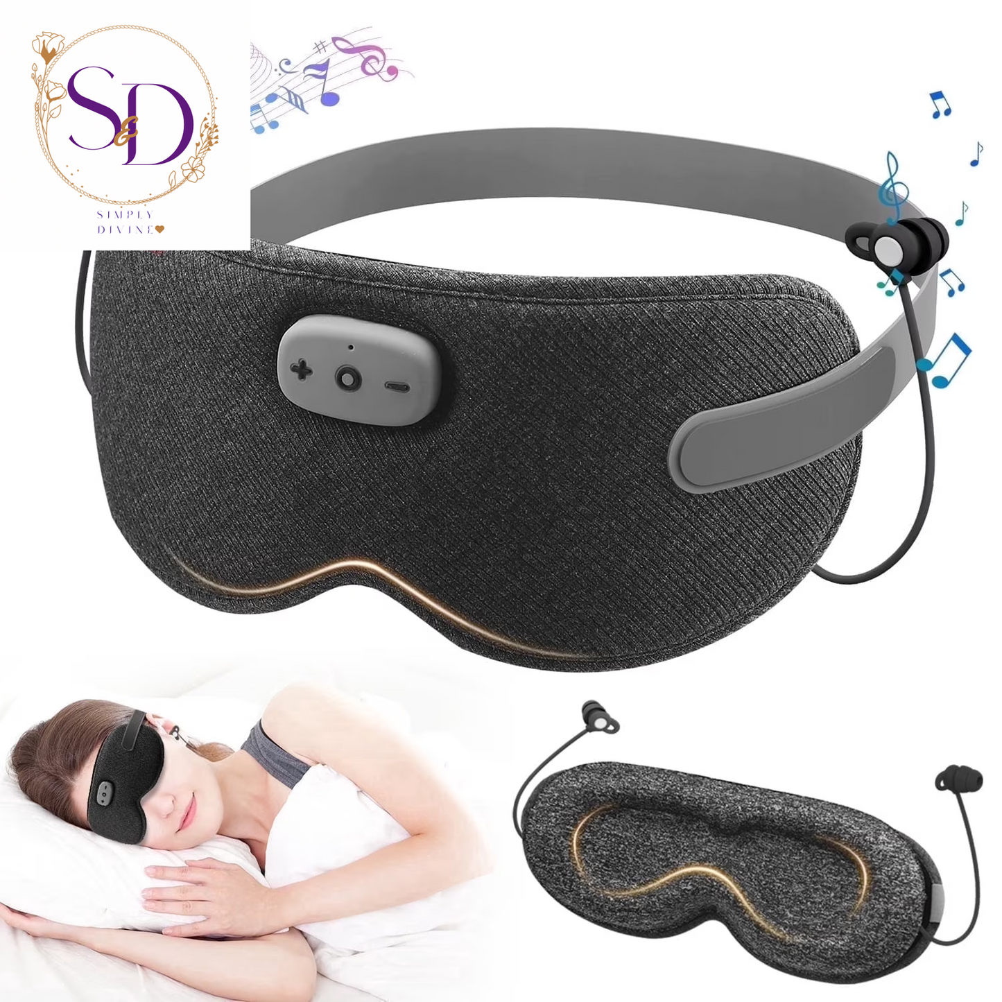 Experience Ultimate Comfort: Adjustable 3D Bluetooth Sleep Mask with HD Stereo Headphones for Peaceful Sleep Anywhere