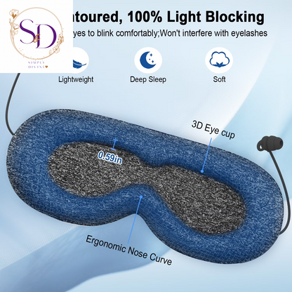 Experience Ultimate Comfort: Adjustable 3D Bluetooth Sleep Mask with HD Stereo Headphones for Peaceful Sleep Anywhere