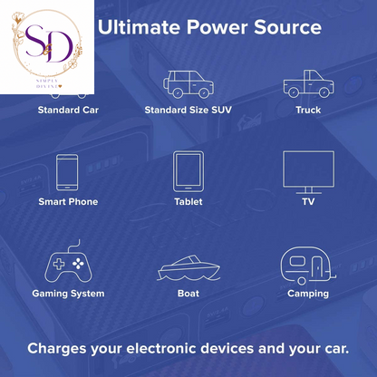 HALO Bolt Wireless Laptop Power Bank - 44400 Mwh Portable Phone Laptop Charger Car Jump Starter with AC Outlet and Car Charger, Blue Graphite