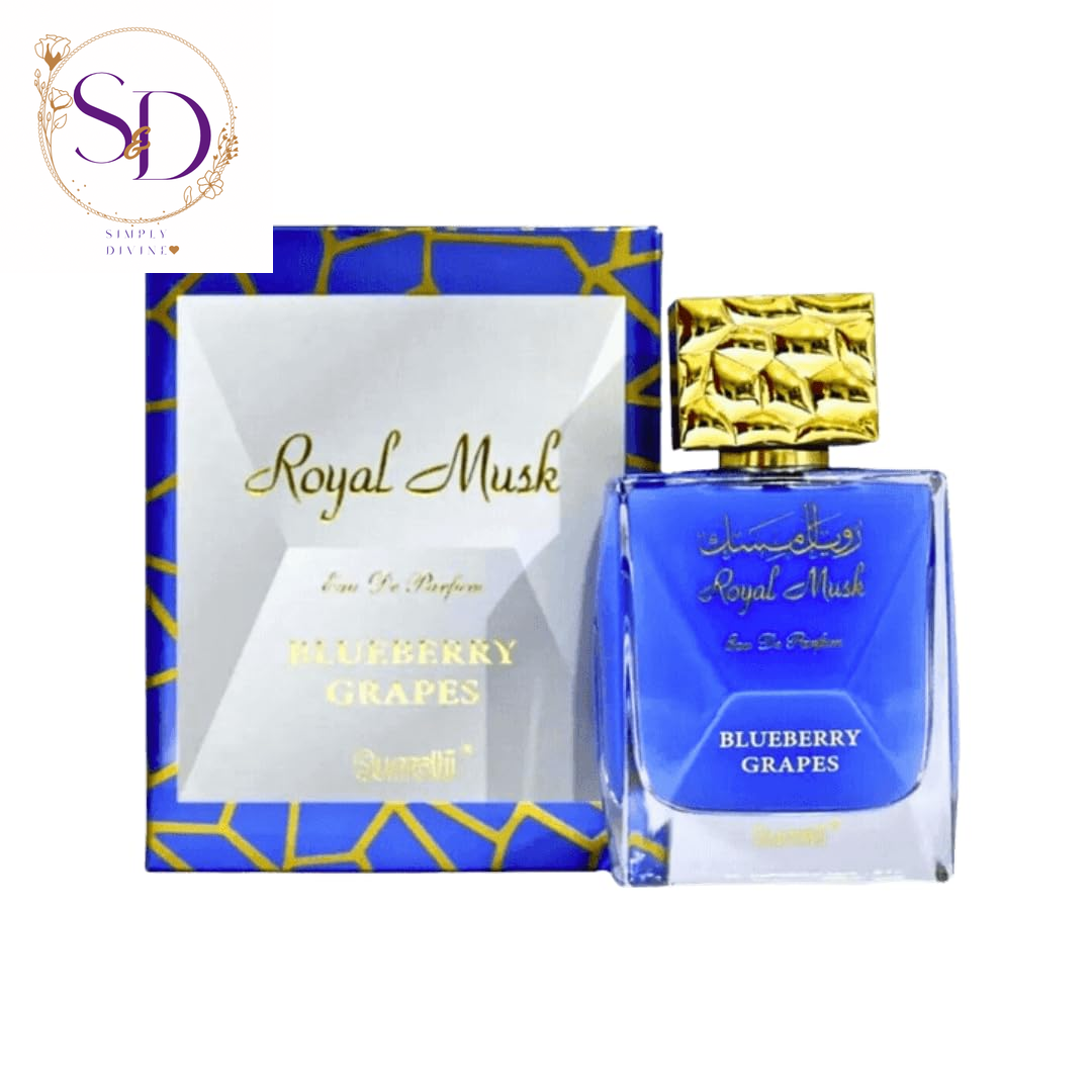 Surrati Royal Musk Blueberry Grapes Eau De Parfum for Women 100ML | Long-Lasting Arabian Fragrance with Blueberry and Musk Notes